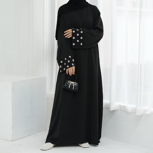 Daisy Embroidered Abaya - 2 Colours