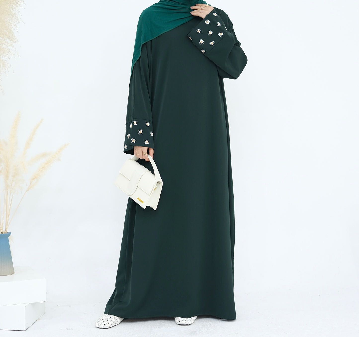 Daisy Embroidered Abaya - 2 Colours