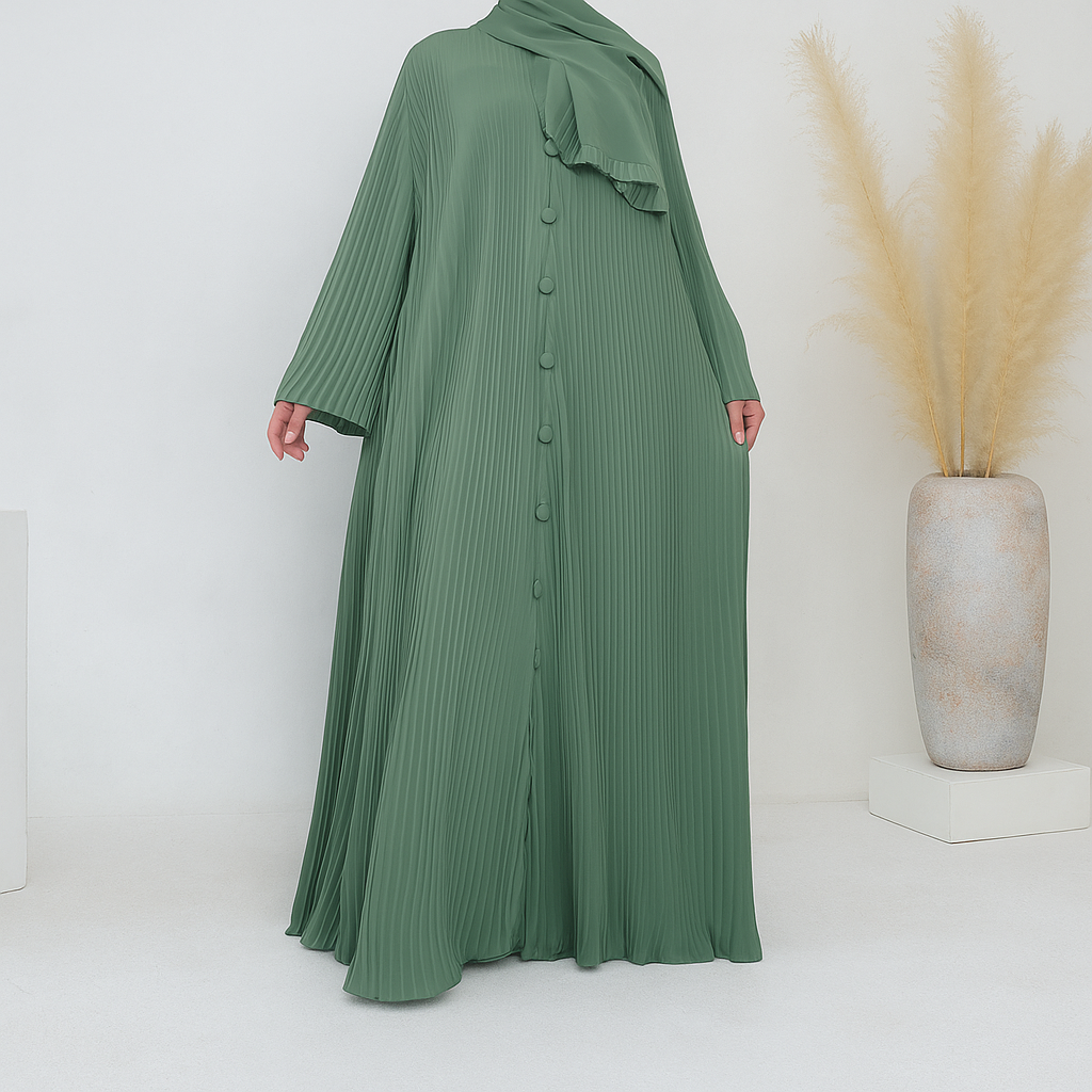 Jannah Pleated Closed Abaya - 5 Colours