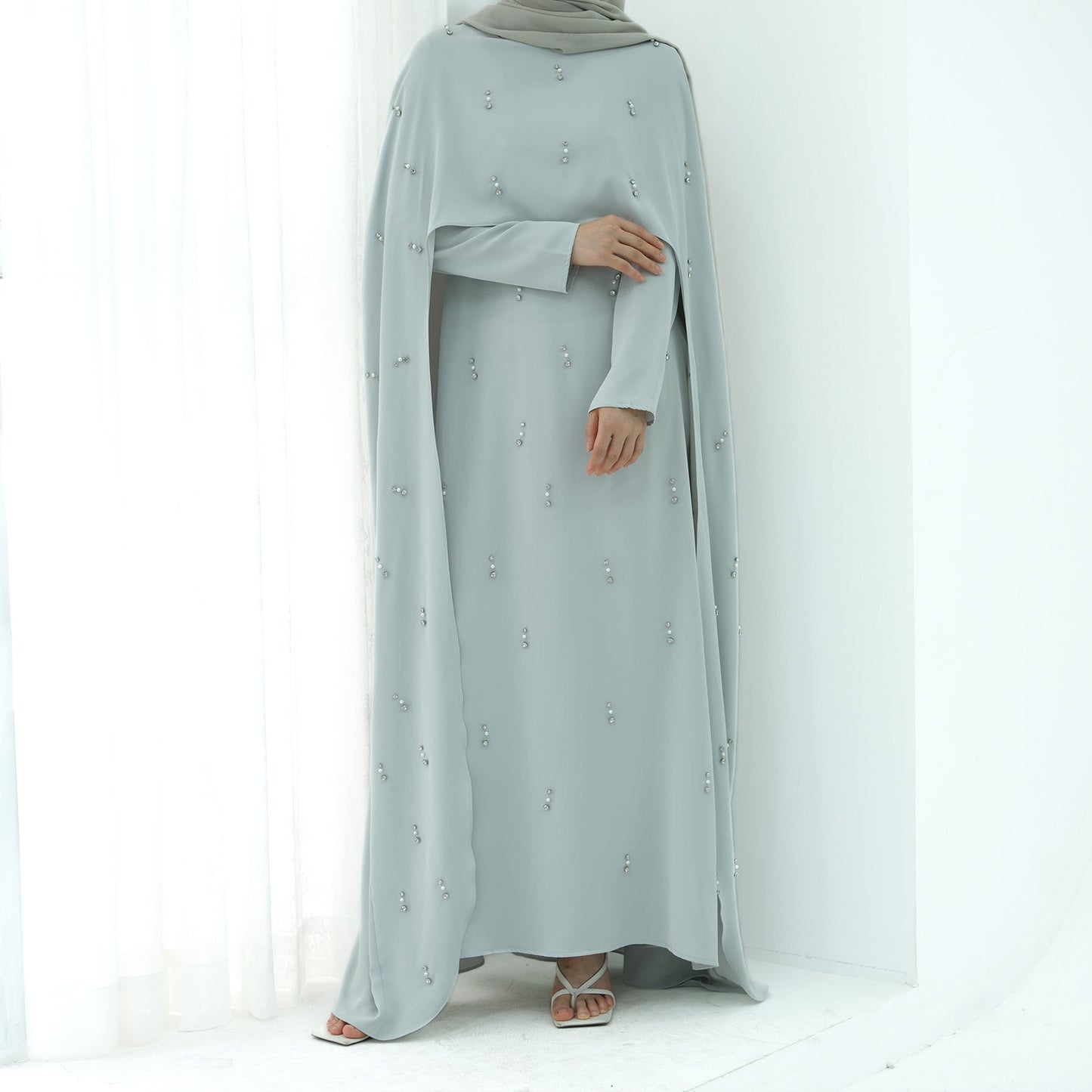 Amal Beaded Cape Dress - 3 Colours