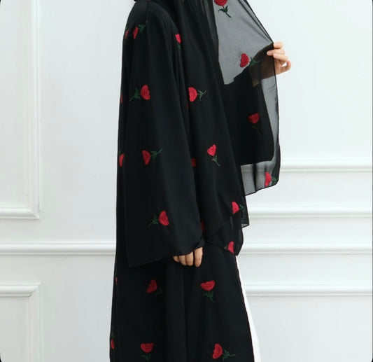 Rose Abaya & Hijab Set - 2 Colours