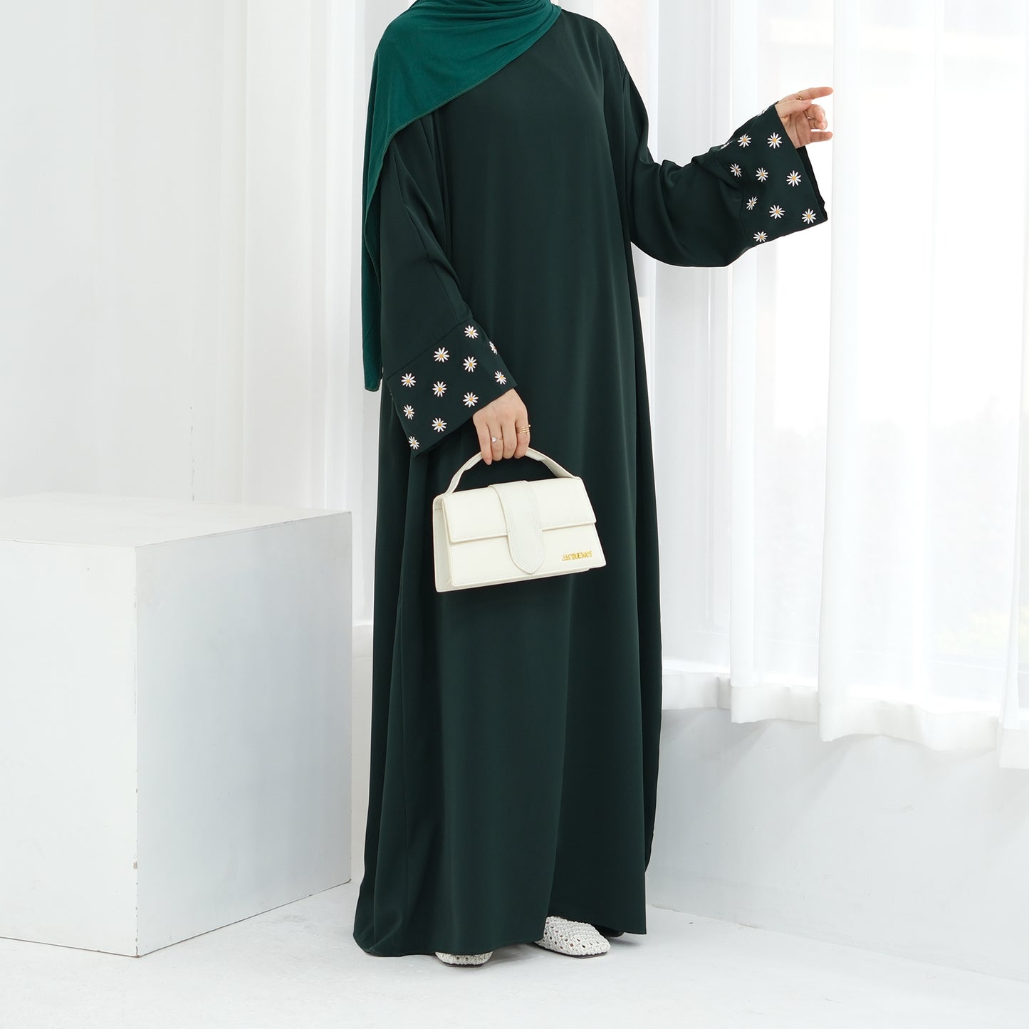 Daisy Embroidered Abaya - 2 Colours