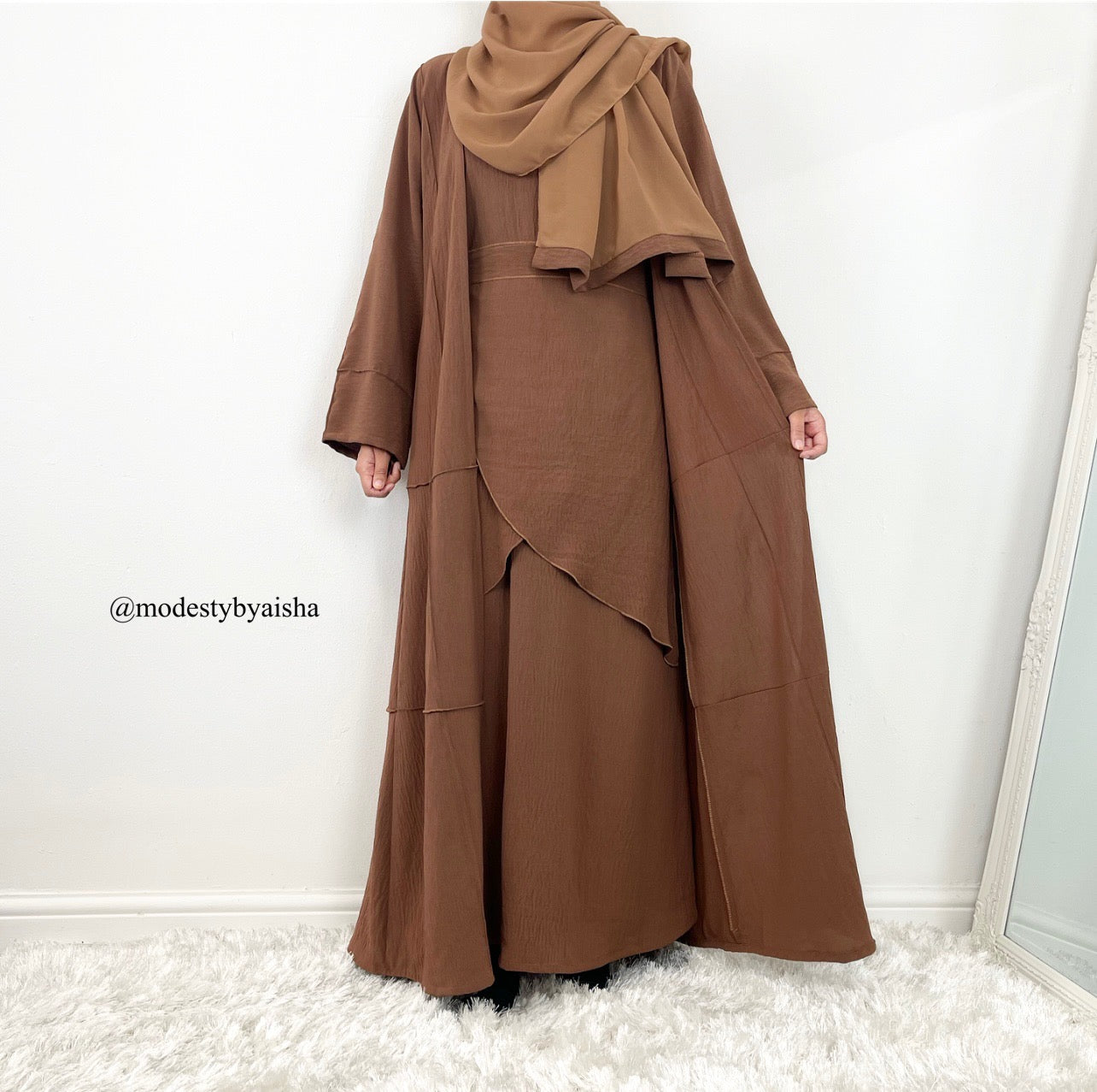 Azeemah Brown - 4 Piece Abaya Set
