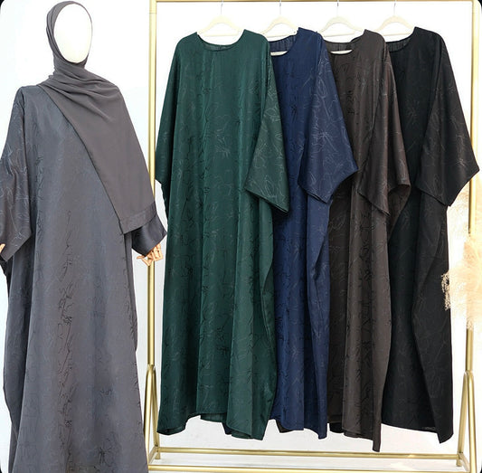 Naima Batwing Abaya (Inner Belt) + Hijab Set