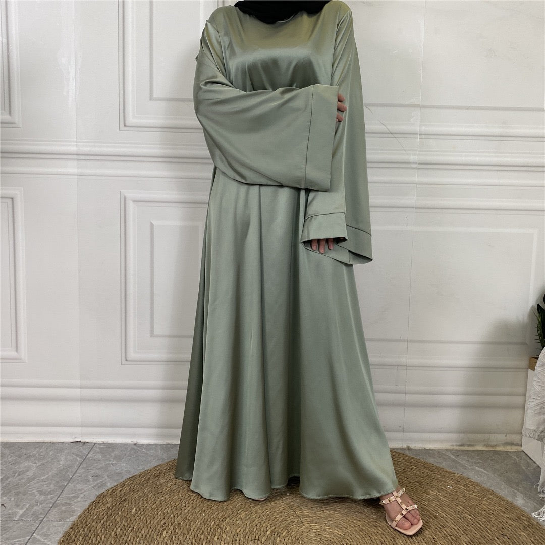 Dina Satin Closed Abaya - 6 Colours