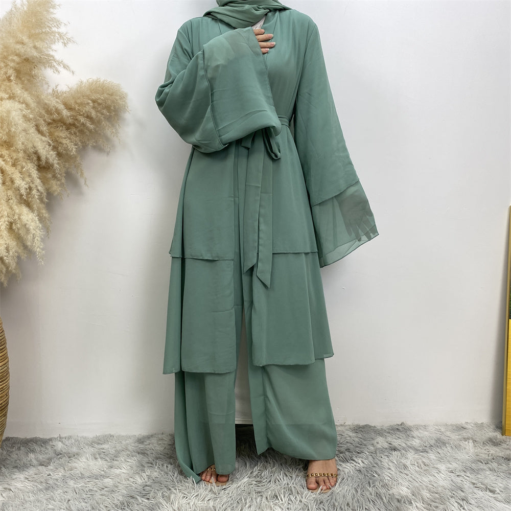 Hani Mint - 3 Layered Abaya