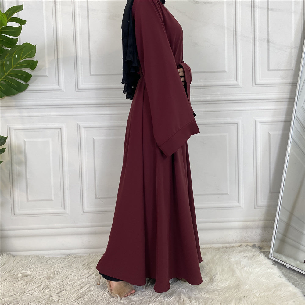 Zoya Closed Abaya - Burgundy