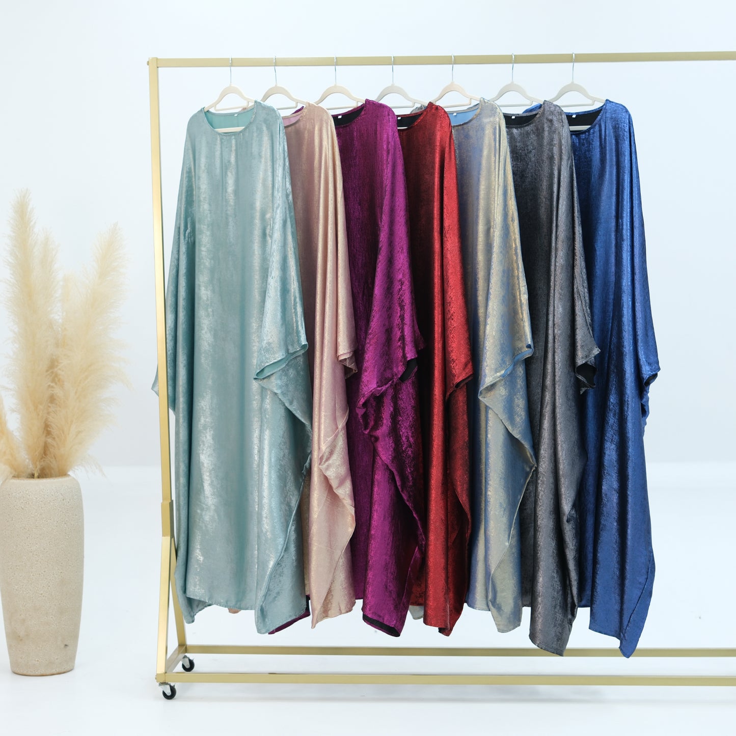 Metallic Butterfly Abayas - Dark Blue