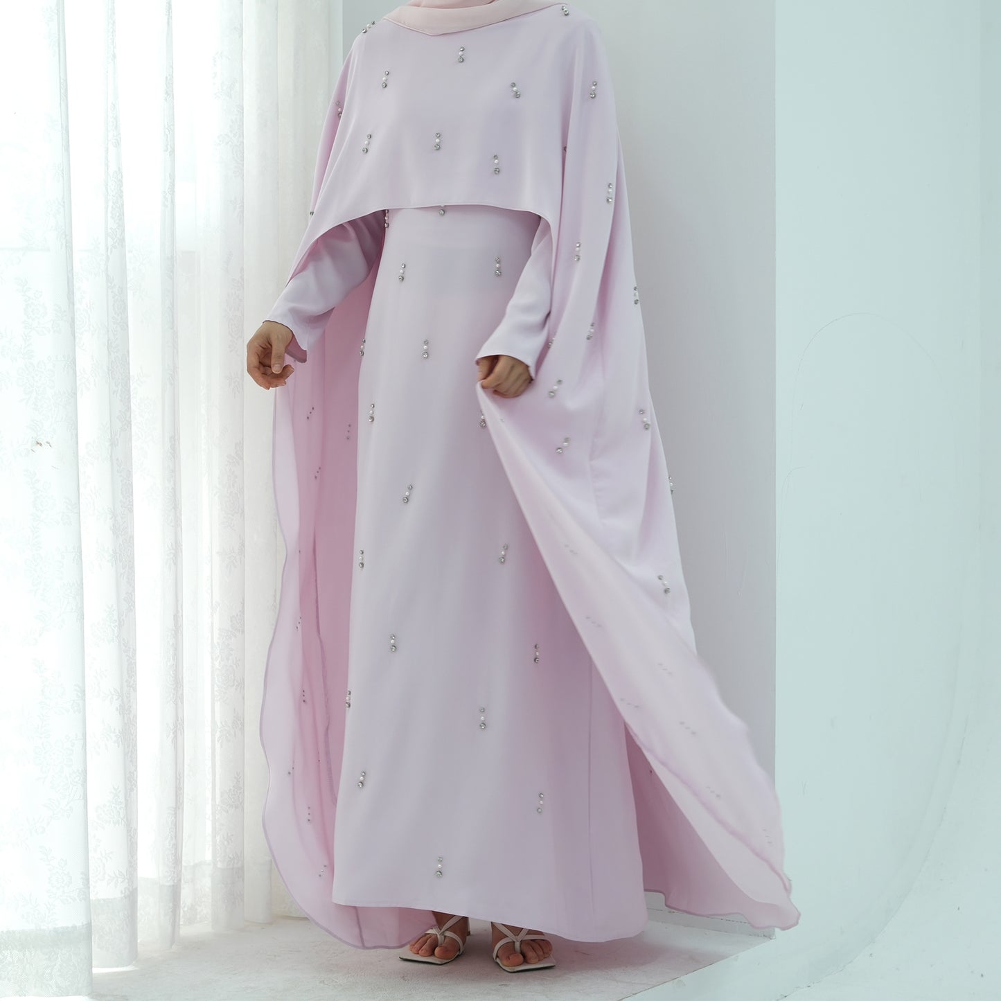 Amal Beaded Cape Dress - 4 Colours