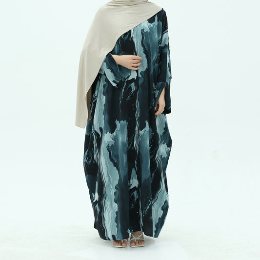 Marble Print Abaya - 4 Colours