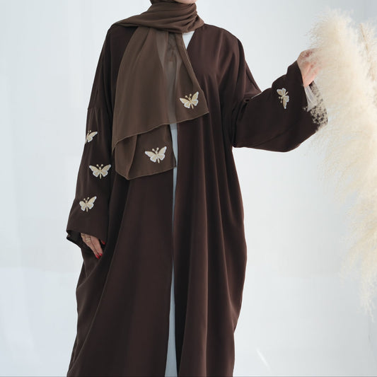 Butterfly Embroidery Abaya & Hijab Set - 2 Colours