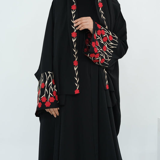 Anaya Embroidery Abaya & Hijab Set - 2 Colours