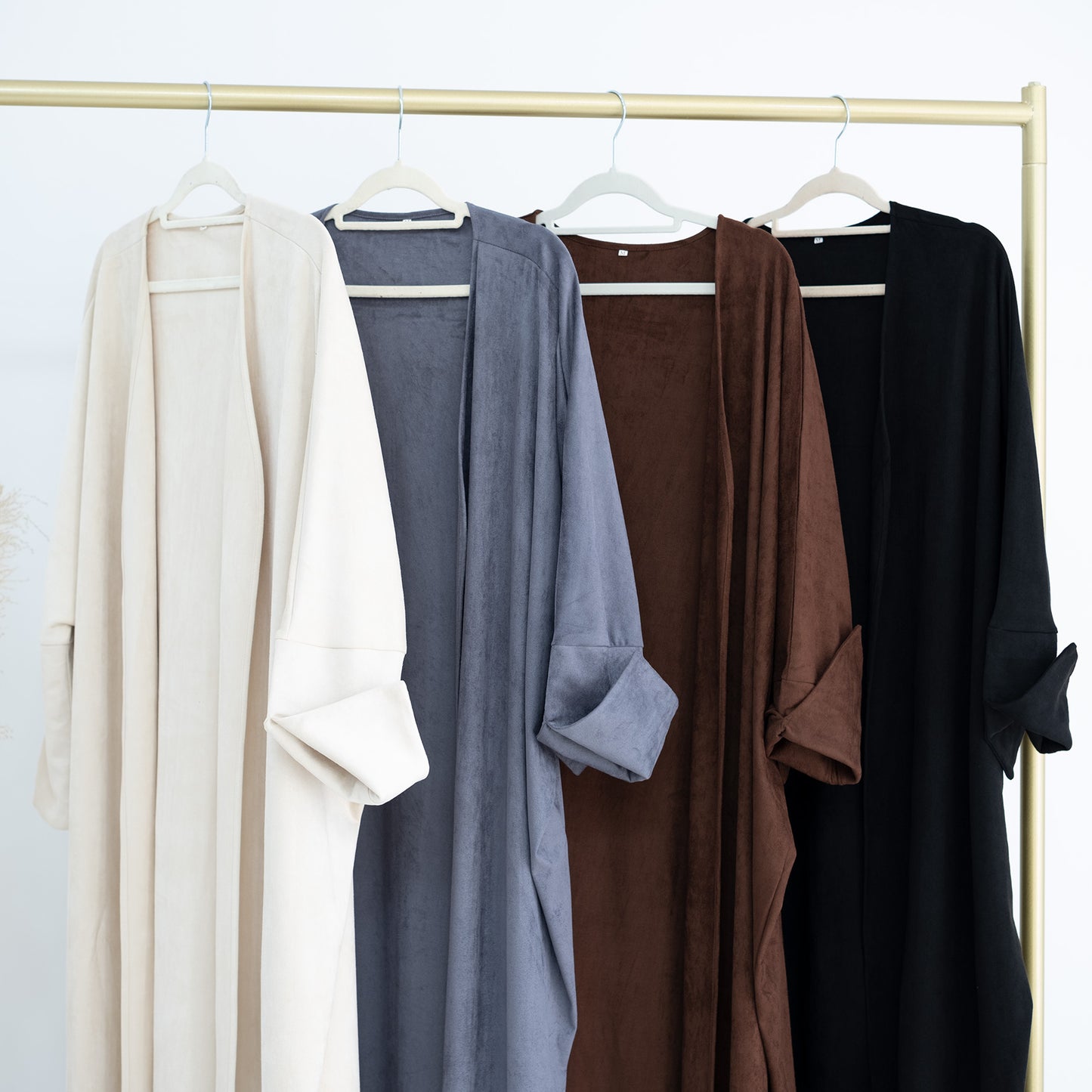 Suede Abaya Coat - 4 Colours