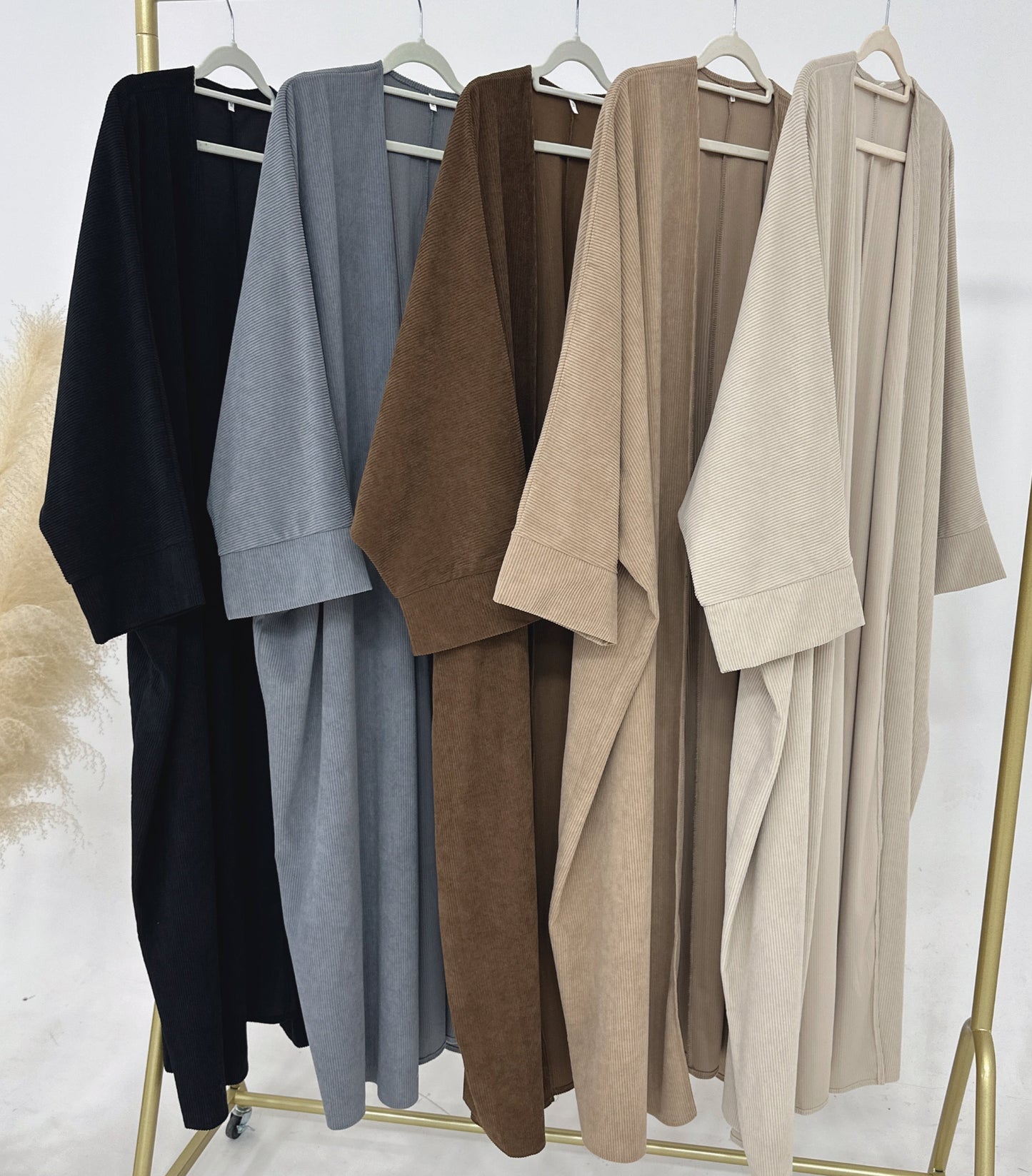 Corduroy Open Abaya - 5 Colours