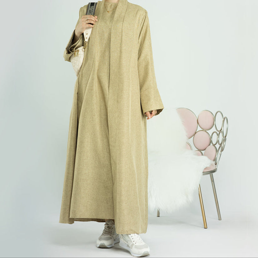 Dalia Linen Open Abaya - 3 Colours