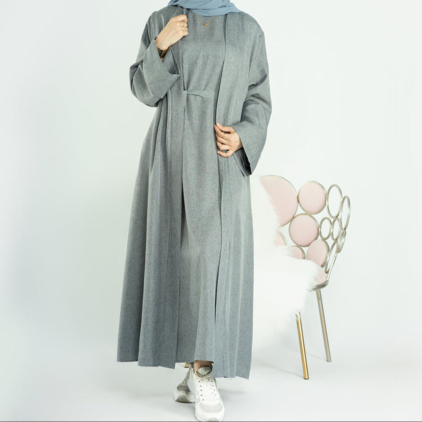 Dalia Linen Open Abaya - 3 Colours