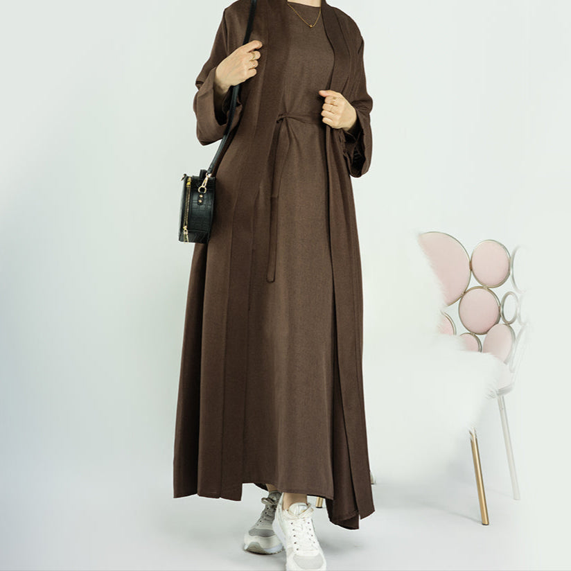 Dalia Linen Open Abaya - 3 Colours