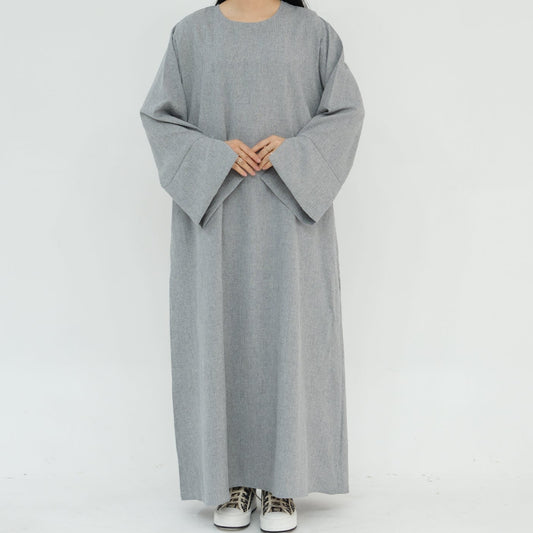 Closed Linen Abaya - 3 Colours