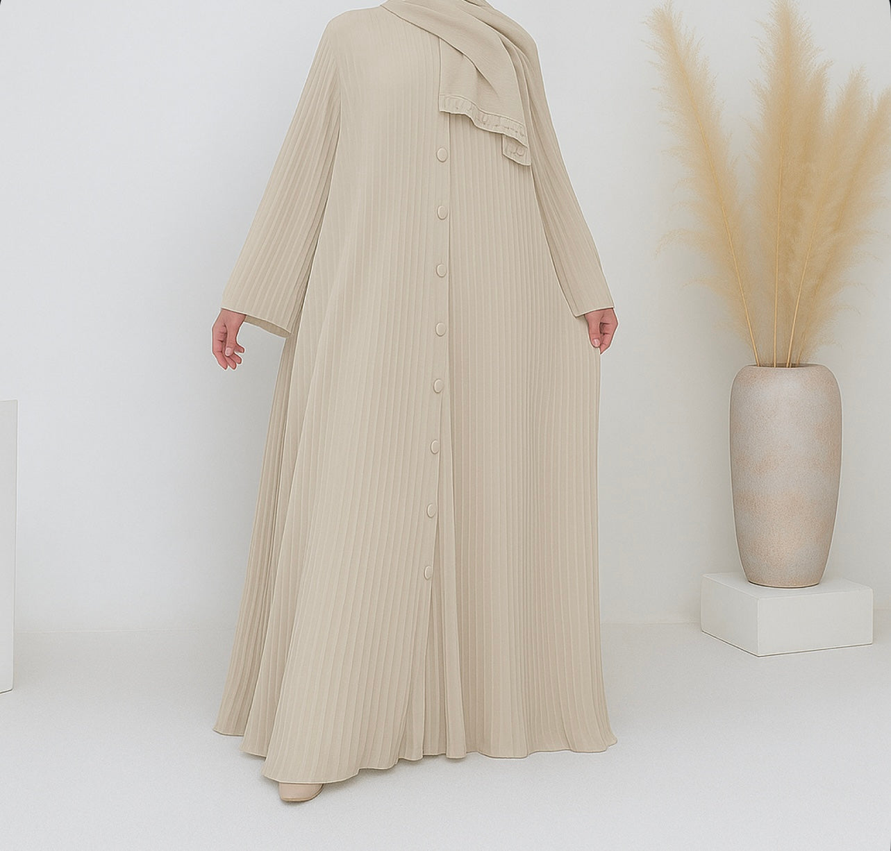 Jannah Pleated Closed Abaya - 5 Colours