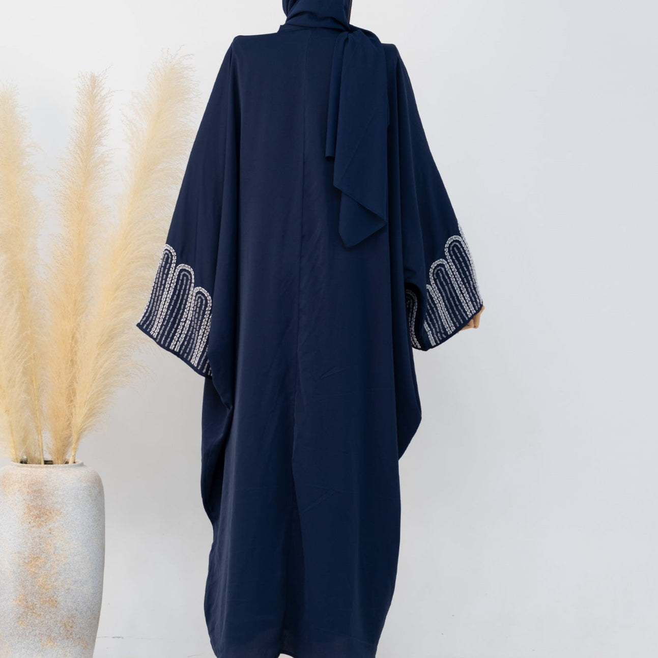 Hira Embellished Abaya - Navy