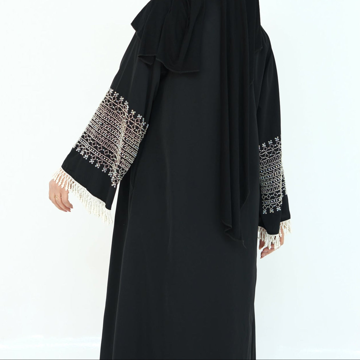 Alishba Embellished Abaya - Black
