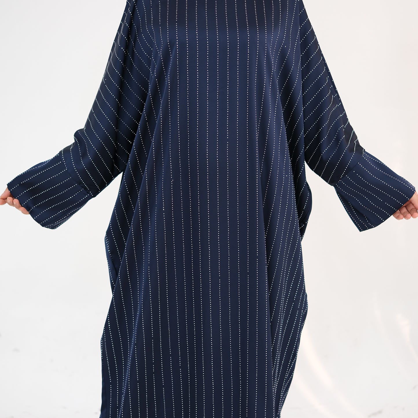 Rhinestone Pinstripe Abaya - 3 Colours