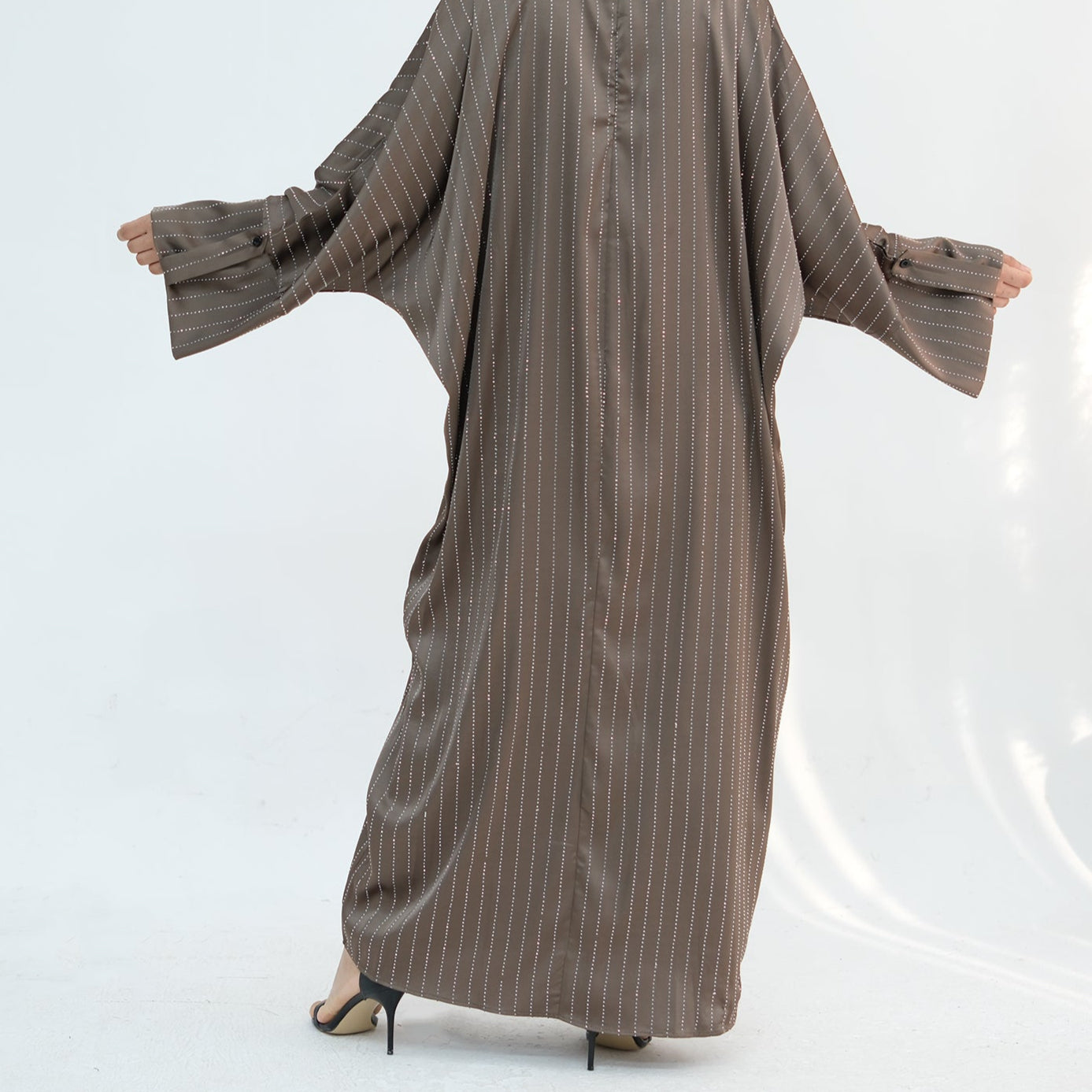 Rhinestone Pinstripe Abaya - 3 Colours