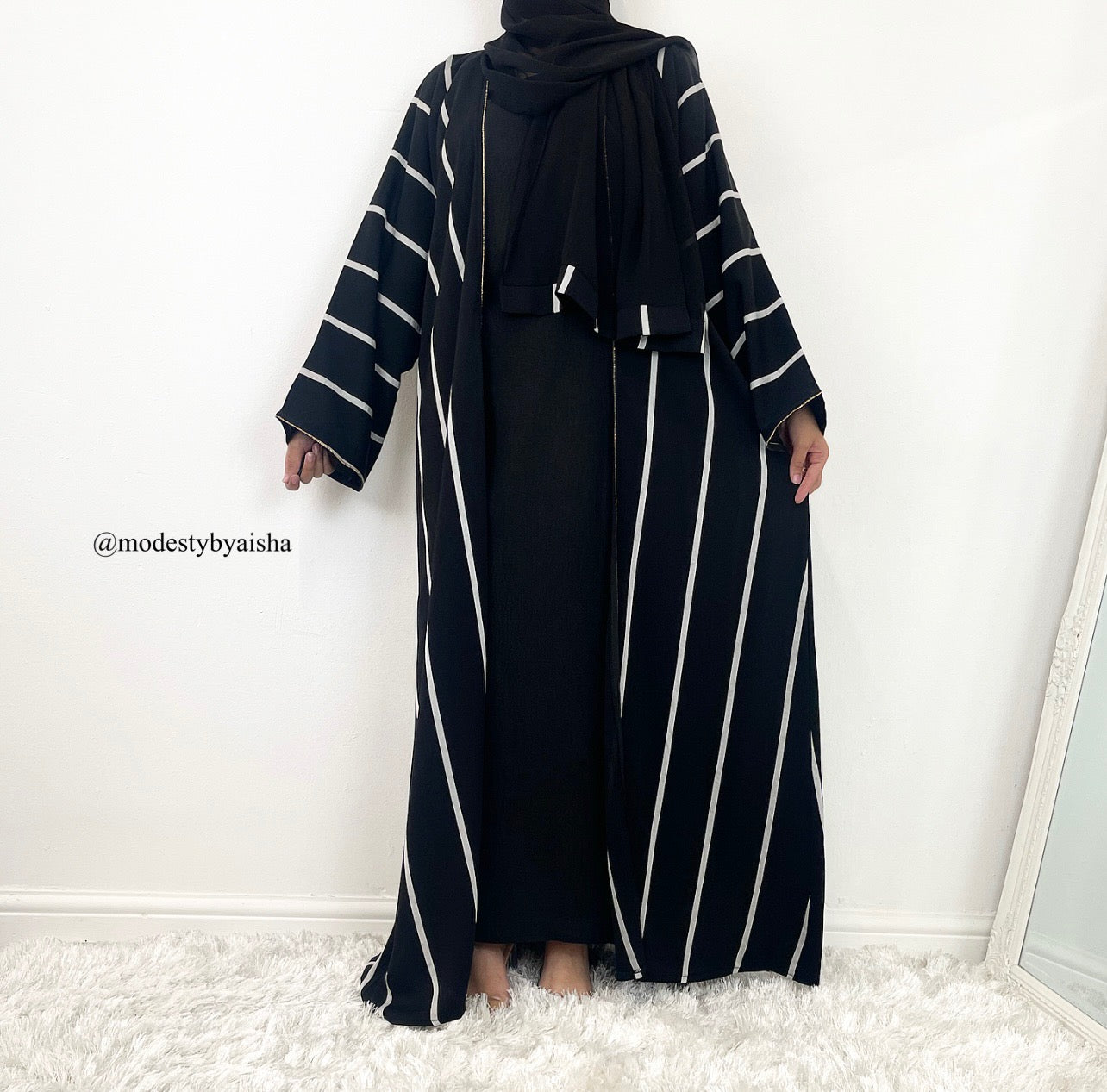 Sana Black - 3 Piece Abaya Set