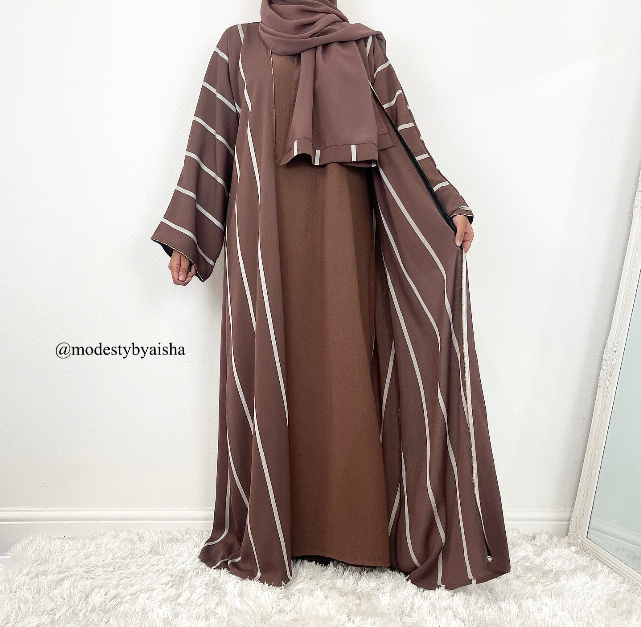 Sana Brown - 3 Piece Abaya Set