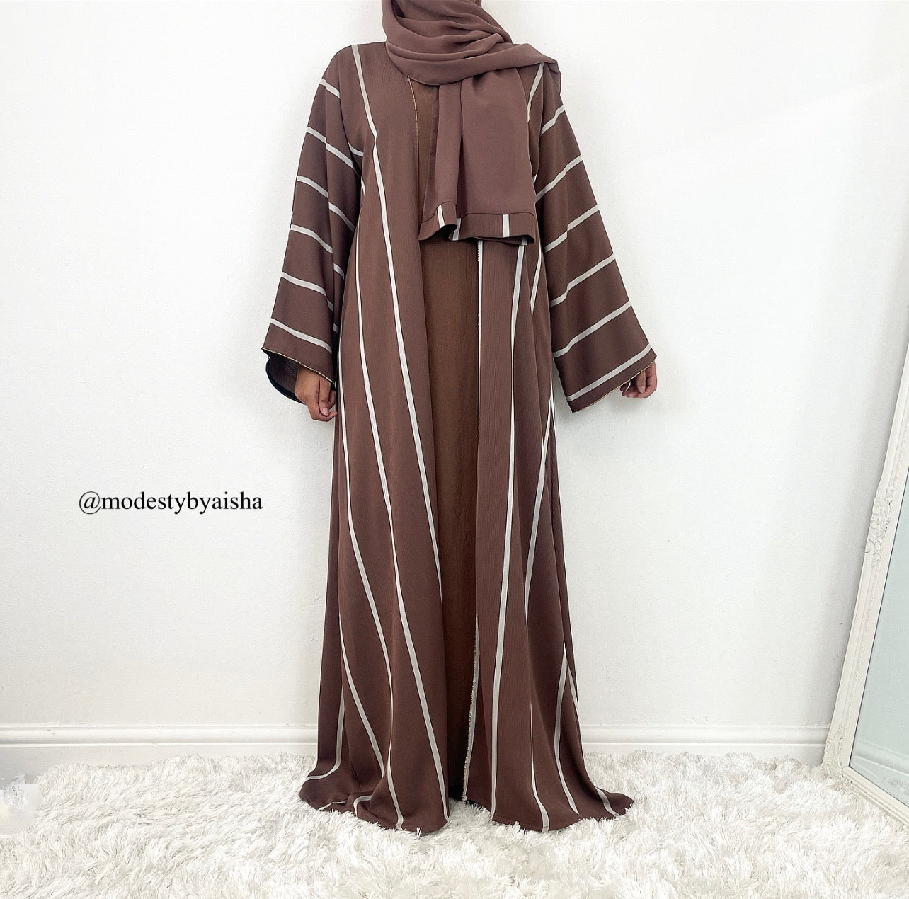 Sana Brown - 3 Piece Abaya Set