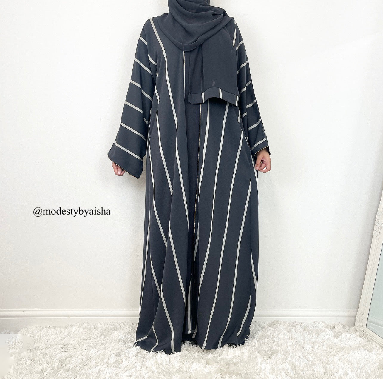 Sana Grey - 2 Piece Abaya Set