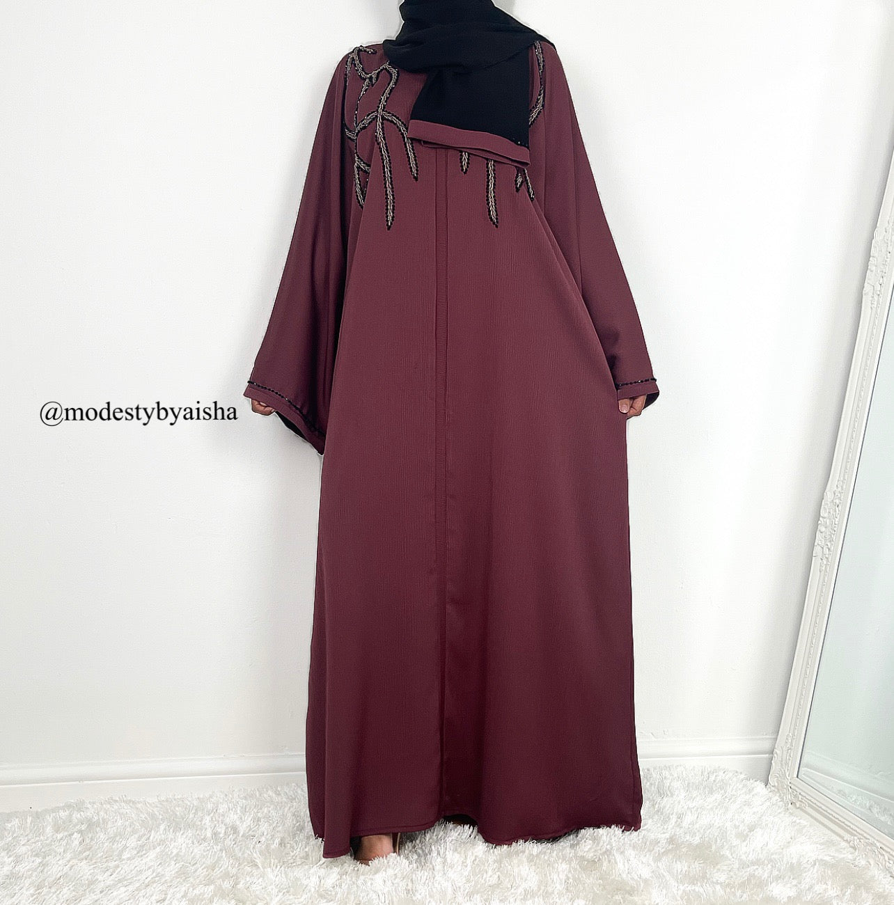 Latifa Magenta - Embellished Abaya