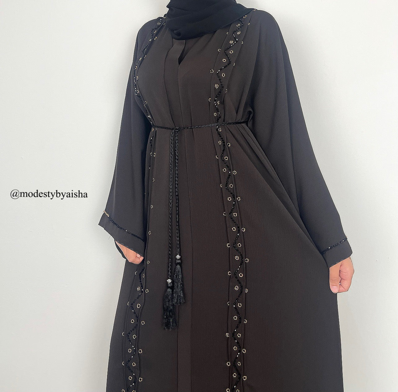 Fatima Mocha - Embellished Abaya