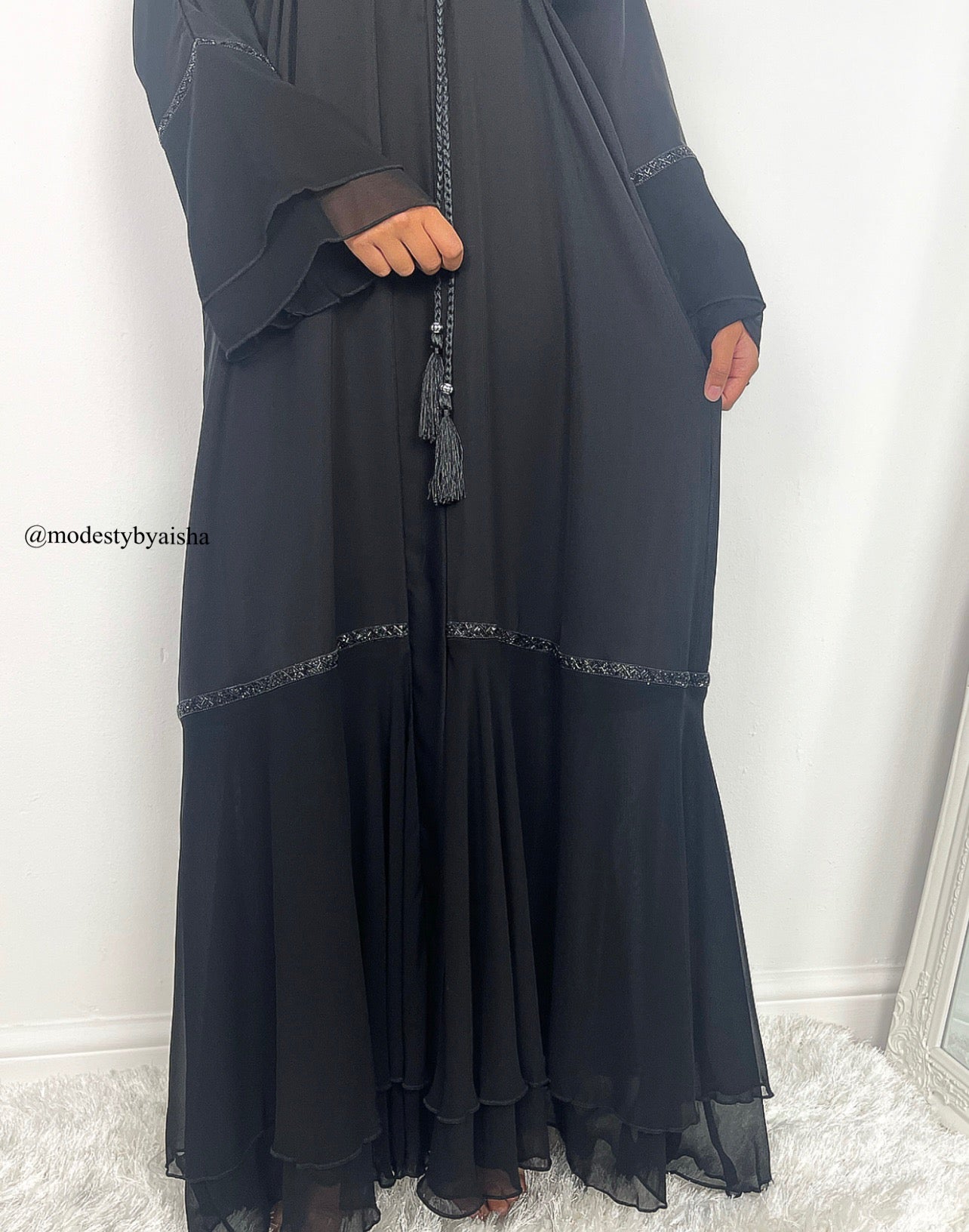 Khadijah Black - Embellished Abaya