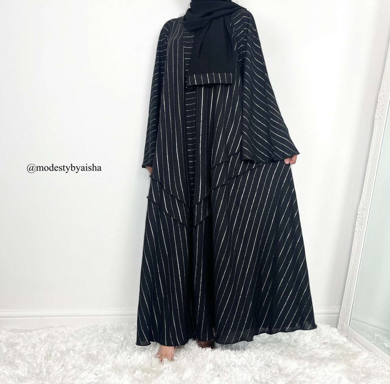 Laiba Black - Closed / Open Abaya