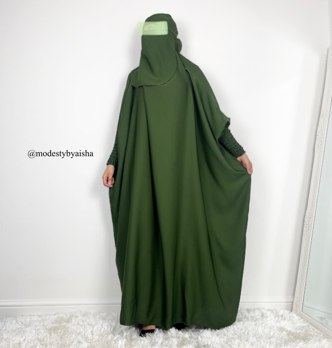 One Piece Jilbab - Green