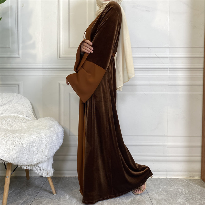 Sumayah Coffee - Velvet Open Abaya