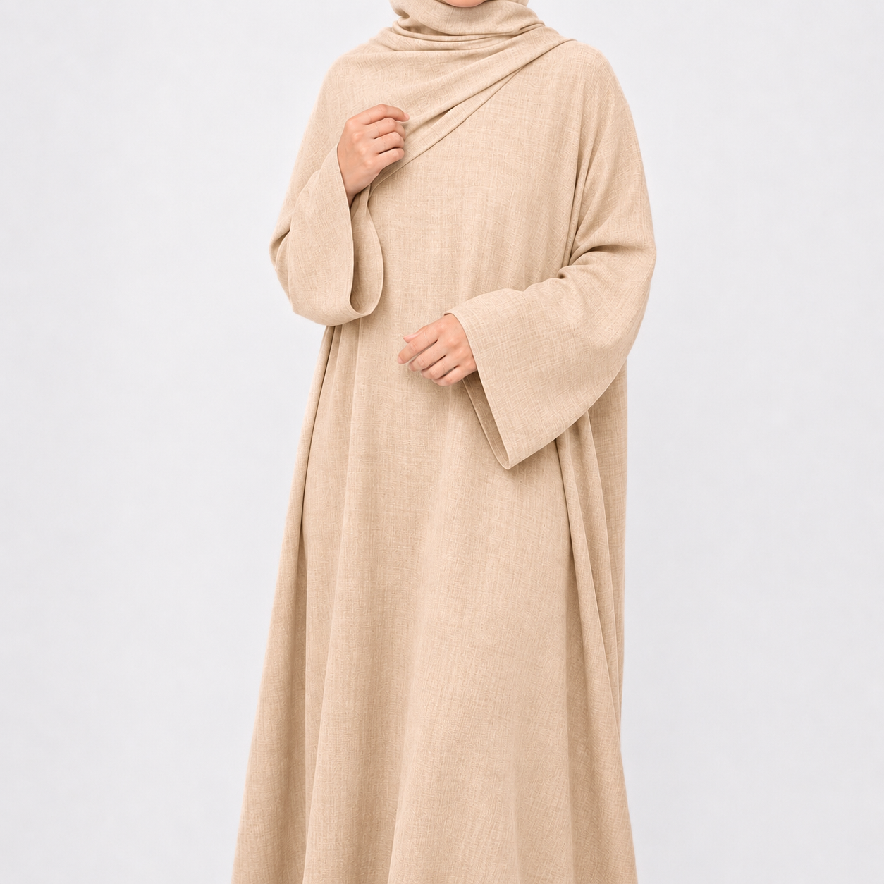 Cotton Abaya & Hijab Set - 3 Colours