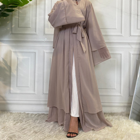2-Layered Abaya - Nude Pink