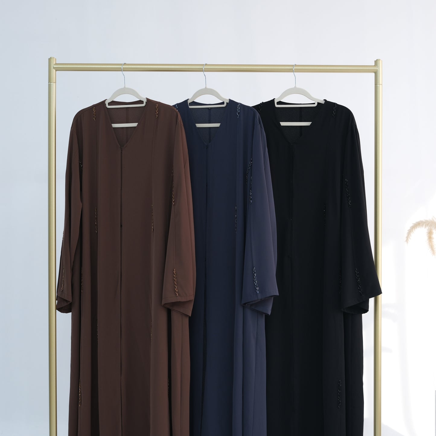 Hamna Beaded Abaya - 3 Colours