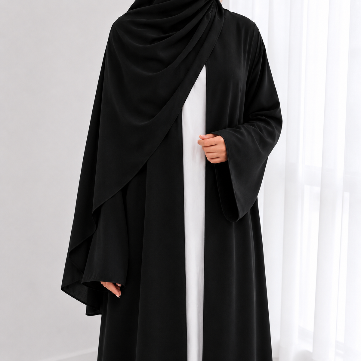 Open Abaya & Hijab Set