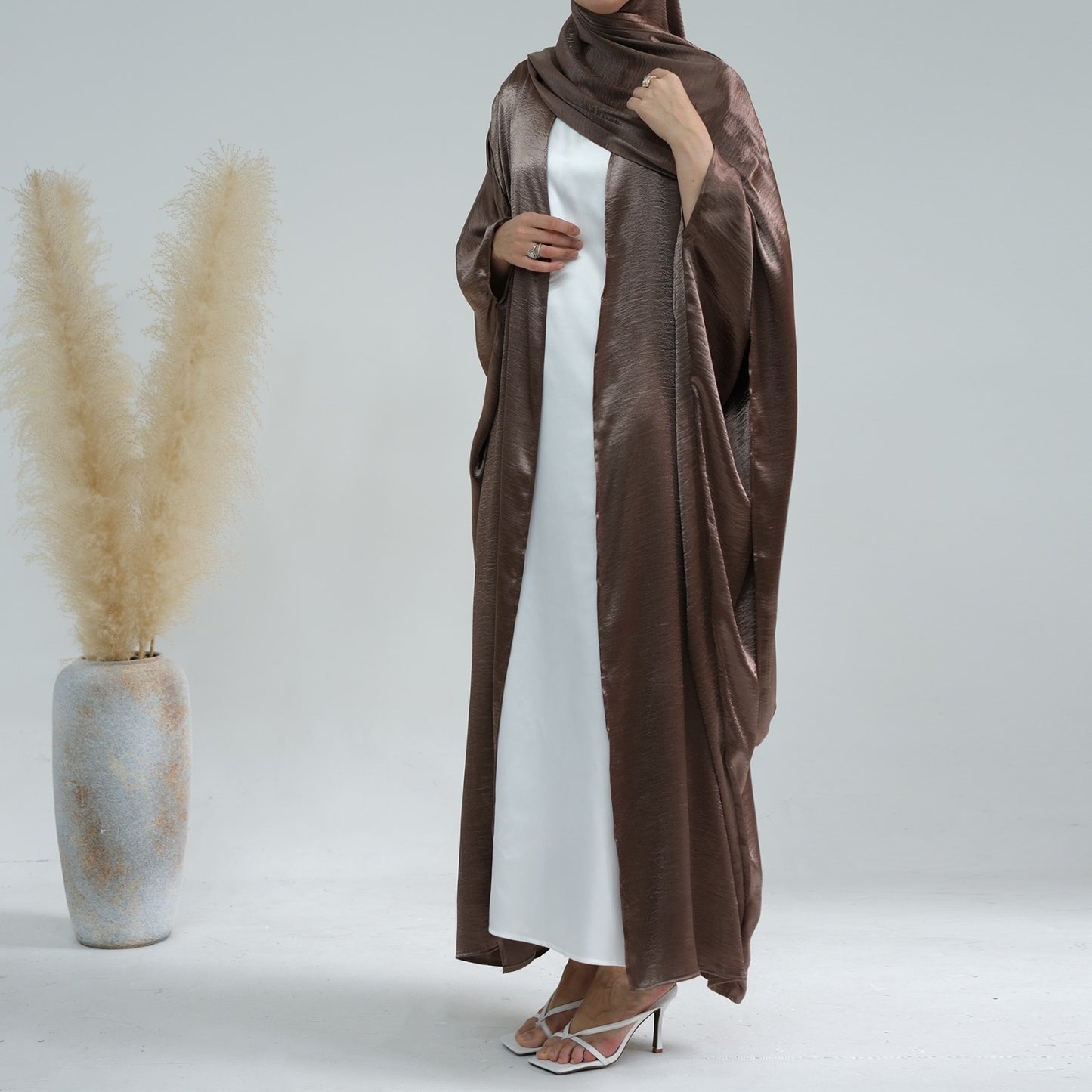 Satin Luxe Wrap Abaya - 2 Colours