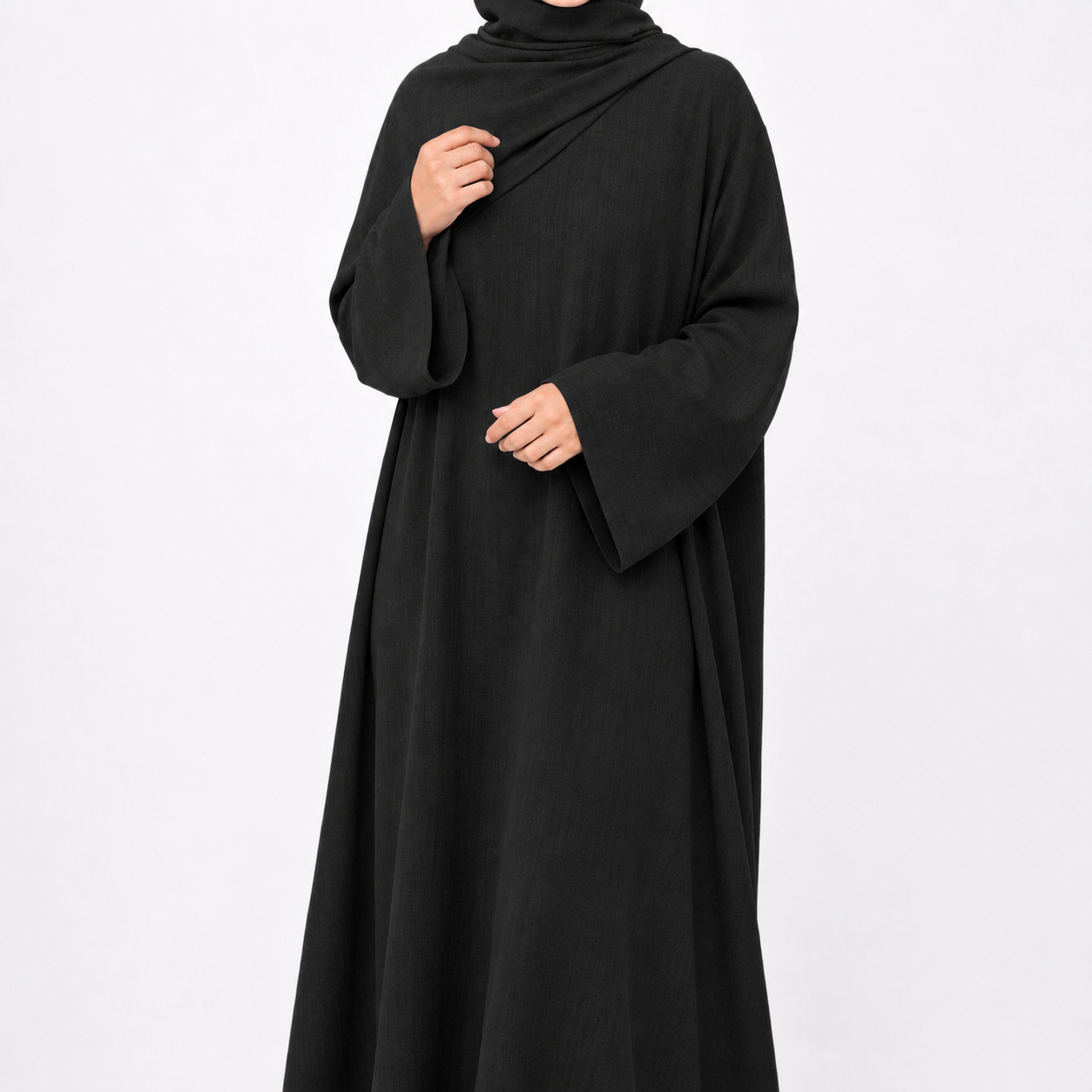 Cotton Abaya & Hijab Set - 3 Colours