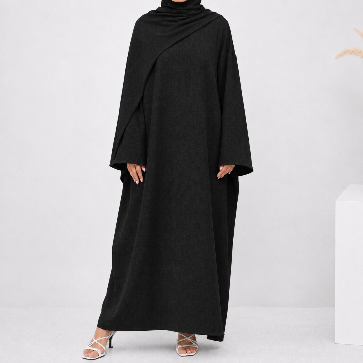 Cotton Abaya & Hijab Set - 3 Colours
