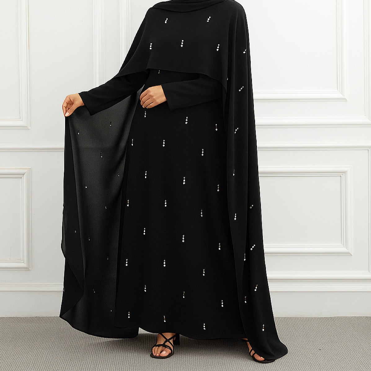 Amal Beaded Cape Dress - 4 Colours