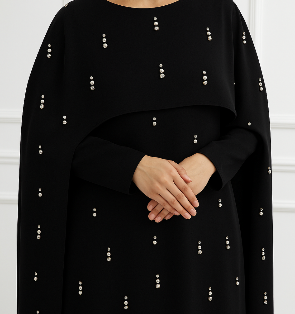 Amal Beaded Cape Dress - 4 Colours