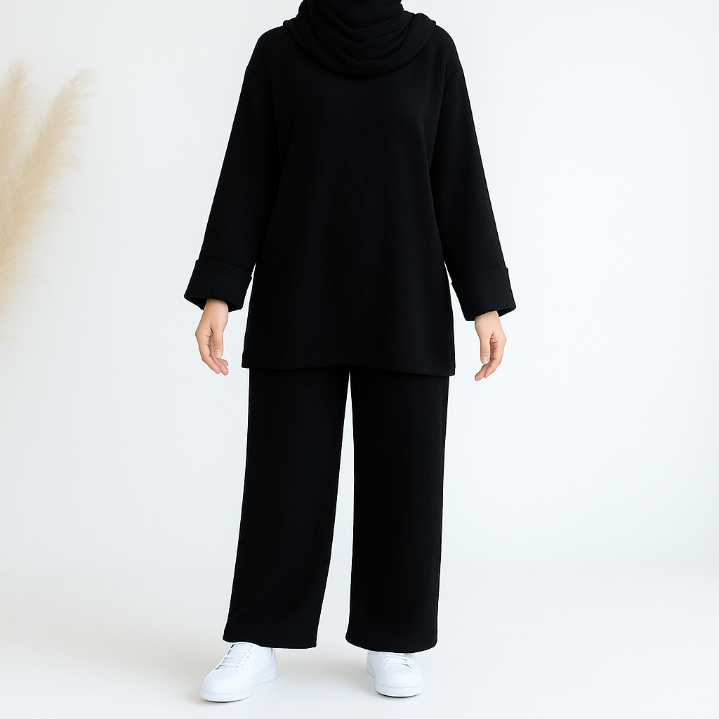 Ribbed Crew Neck Co-ord - 3 Colours