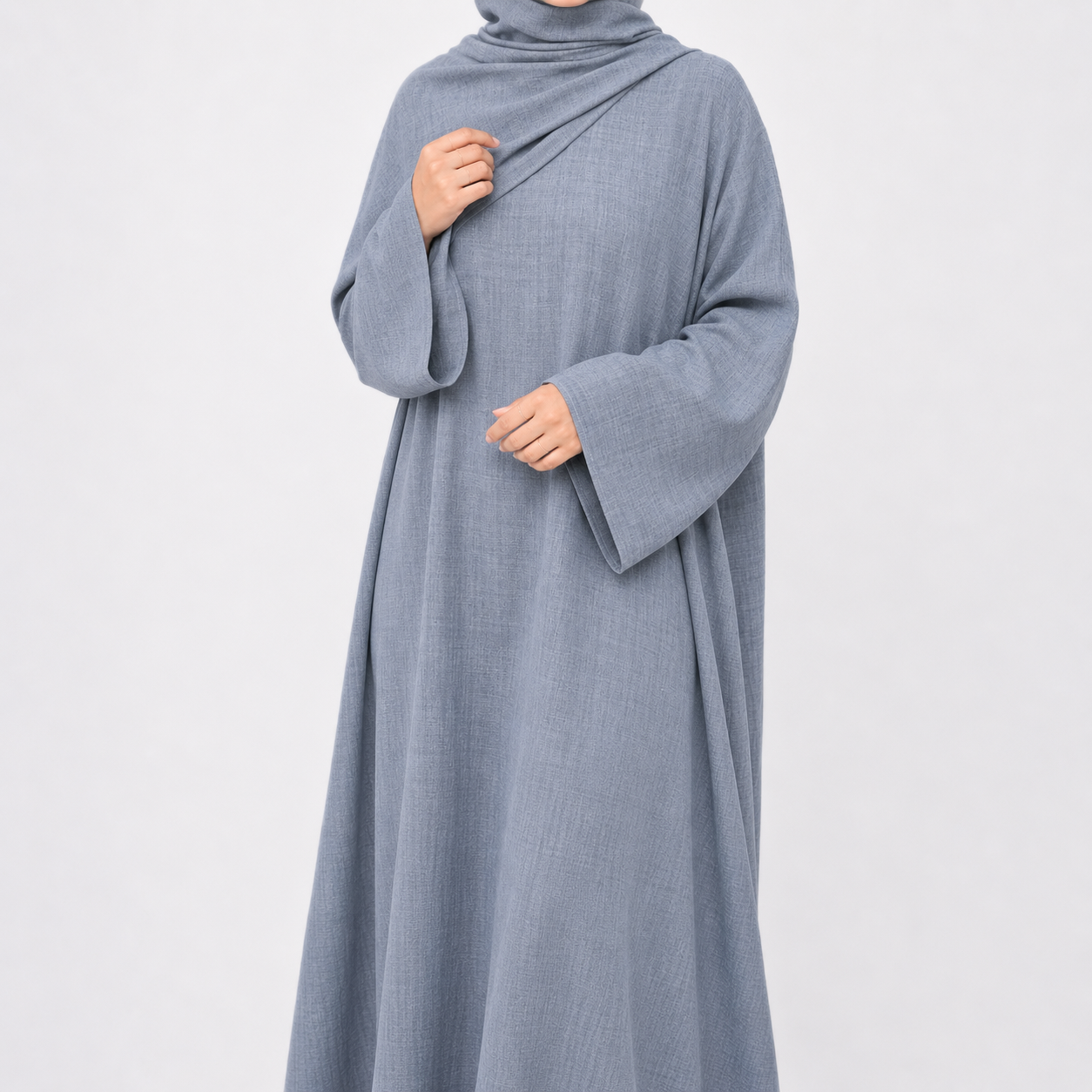 Cotton Abaya & Hijab Set - 3 Colours