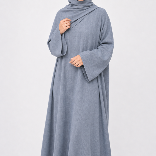 Cotton Abaya & Hijab Set - 3 Colours