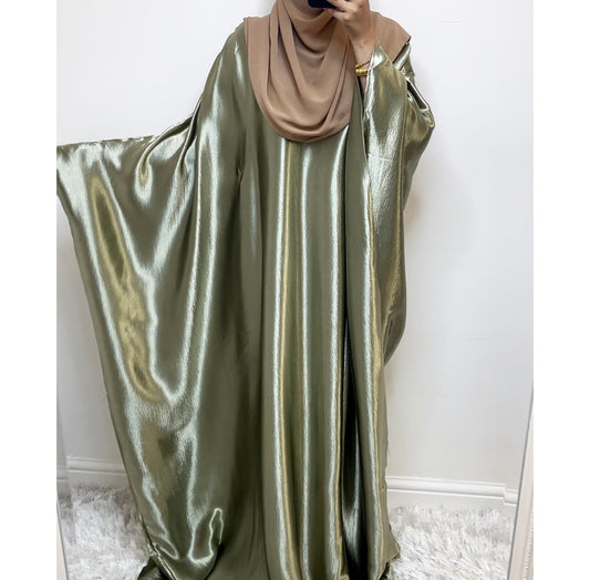 Luxe Satin Butterfly Abaya - 4 Colours